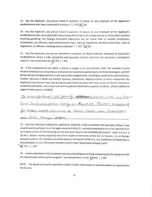 [16. If the establishment for which a license is sought is or was licensed under the Lowndes County]