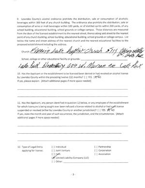 [beverages within 300 feet of any church building. The ordinance also prohibits the distribution, sale or]