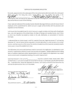 [CERTIFICATION REGARDING APPLICATION]