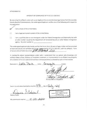 [AFFIDAVIT OF COMPLIANCE WITH O.C.G.A. §50-36-1]