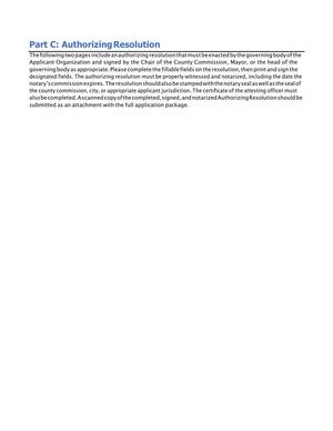 [Part C: Authorizing Resolution]