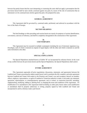[GEORGIA AGREEMENT]