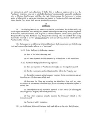 [notice to Seller or (ii) to waive said objections and proceed to Closing, in which case said matters]