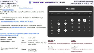 [One Day Notice: LCC Annual Planning Meeting, Westin Jekyll Island Beach Resort 2025-03-05-07]