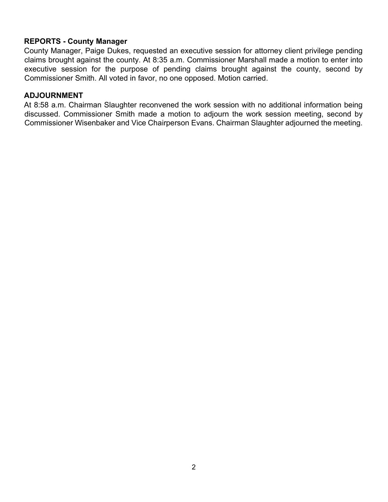 ADJOURNMENT