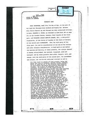 [Exhibit D-3: Warranty Deed, Miss Vallie Ferrell to Valdost Junior Service League, Inc. 1982-05-07]