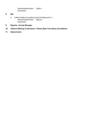 [Bids, Adjournment]