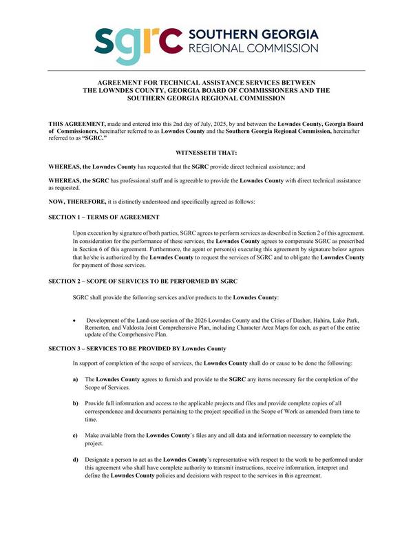 Agreement with SGRC