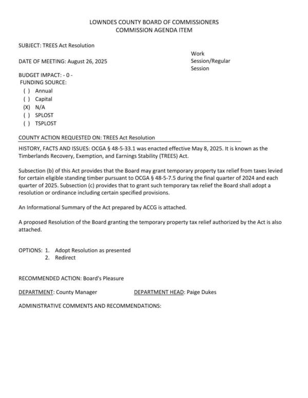 [Subsection (b) of this Act provides that the Board may grant temporary property tax relief from taxes levied for certain eligible standing timber pursuant to OCGA § 48-5-7.5 during the final quarter of 2024 and each quarter of 2025. Subsection (c) provides that to grant such temporary tax relief the Board shall adopt a resolution or ordinance including certain specified provisions.]