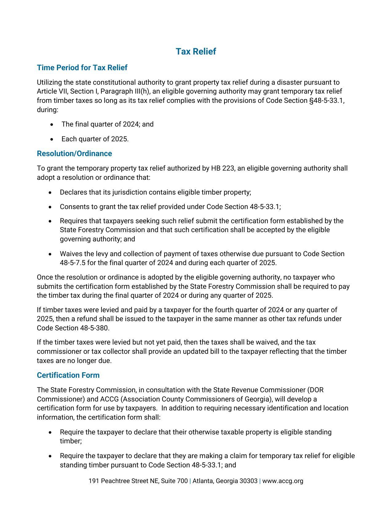Tax Relief