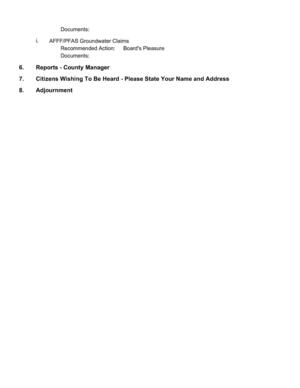 [Hightower Road, SPLOST IX, TREES Act, AFFF/PFAS Groundwater Claims]