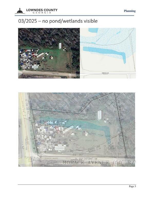 [Aerial Maps: 03/2025 — no pond/wetlands visible]