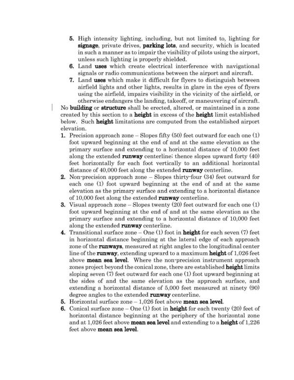 [No building or structure shall be erected, altered, or maintained in a zone created by this section to a height in excess of the height limit established below.]