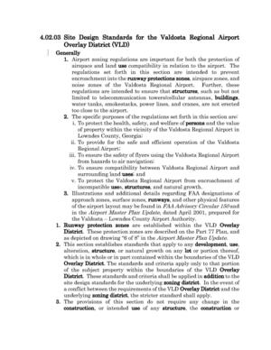 [4.02.03 Site Design Standards for the Valdosta Regional Airport Overlay District (VLD)]