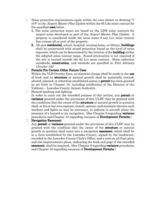 [Noise protection requirements apply within the area shown on drawing “7 of 8” in the Airport Master Plan Update within the 65 Ldn noise contour for the specified uses below.]