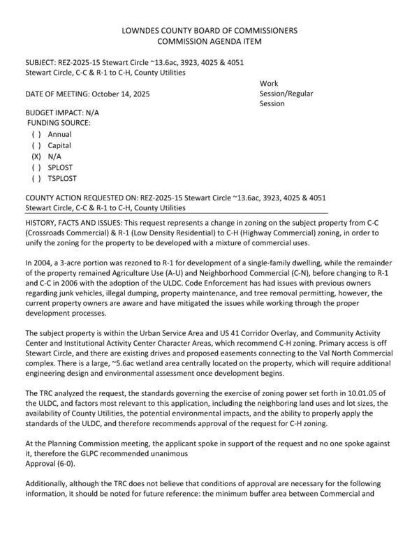 [to unify the zoning for the property to be developed with a mixture of commercial uses.]