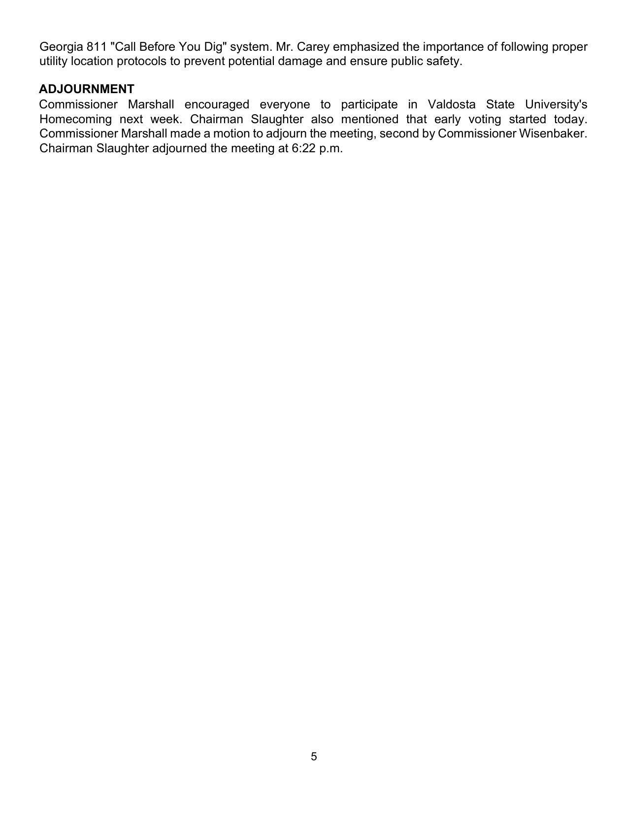 ADJOURNMENT