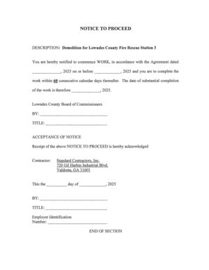 [NOTICE TO PROCEED]