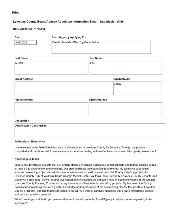 [John McCall application]