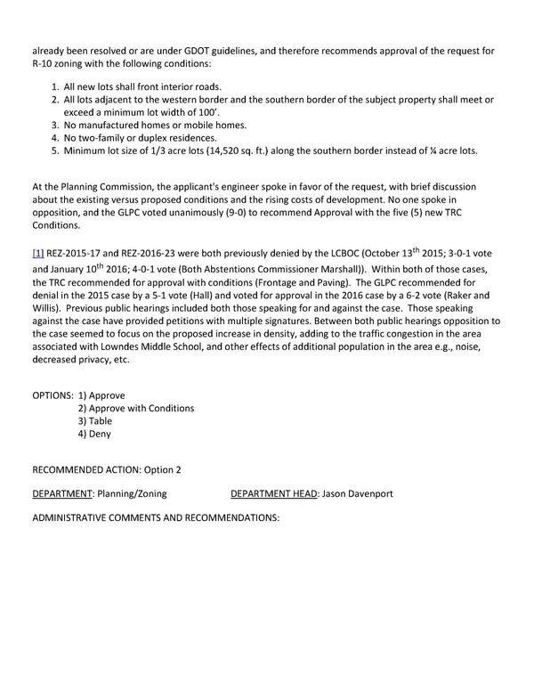 [GPLC recommended approval with 5 new TRC conditions.]