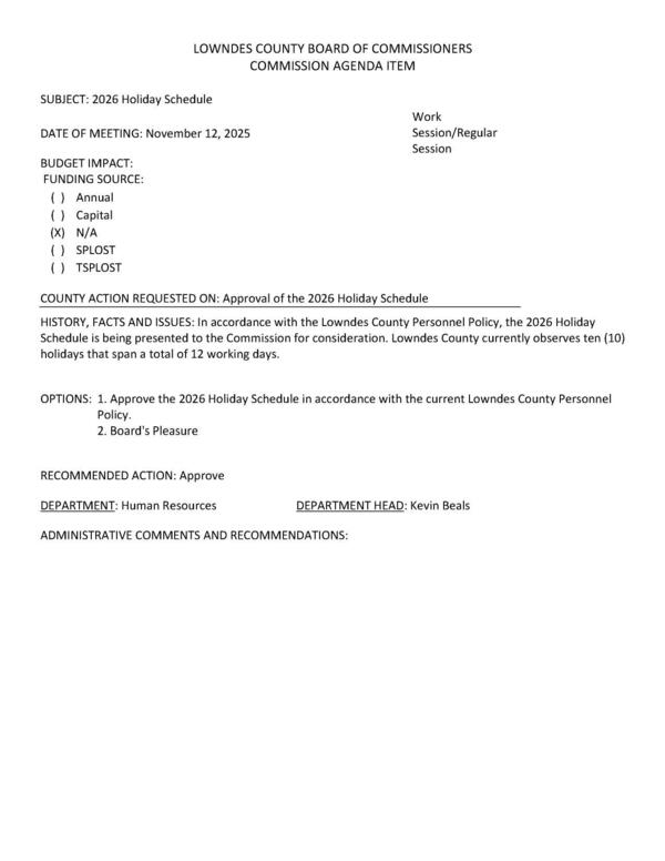 [Ten holidays on 12 working days]