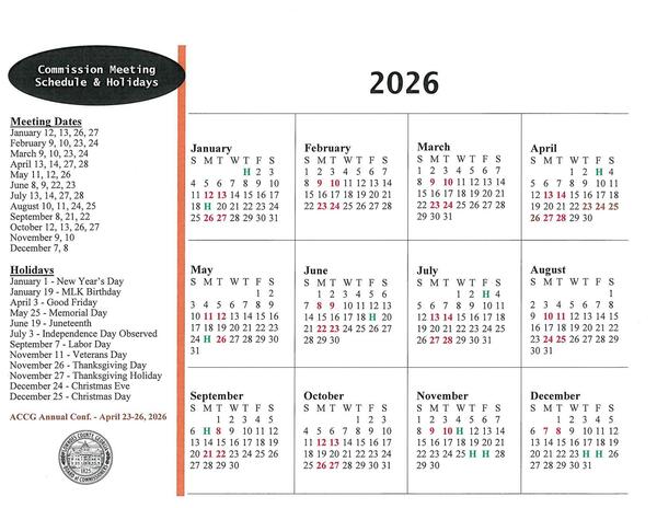 [The 2026 Meeting Calendar]