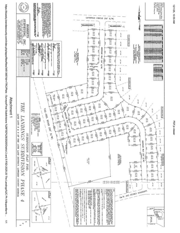 Map: Subdivision Plat for The Landings Subdivision Phase 4