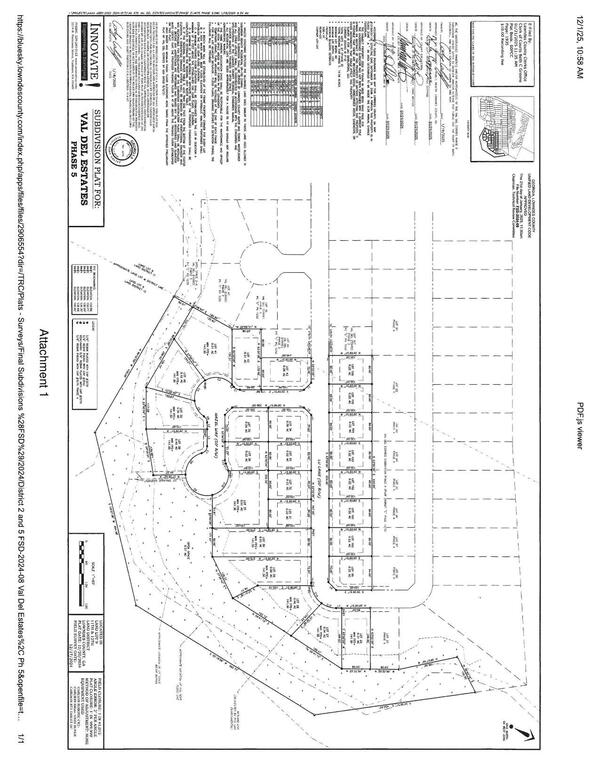 Map: Subdivision Plat for Val Del Estates Phase 5