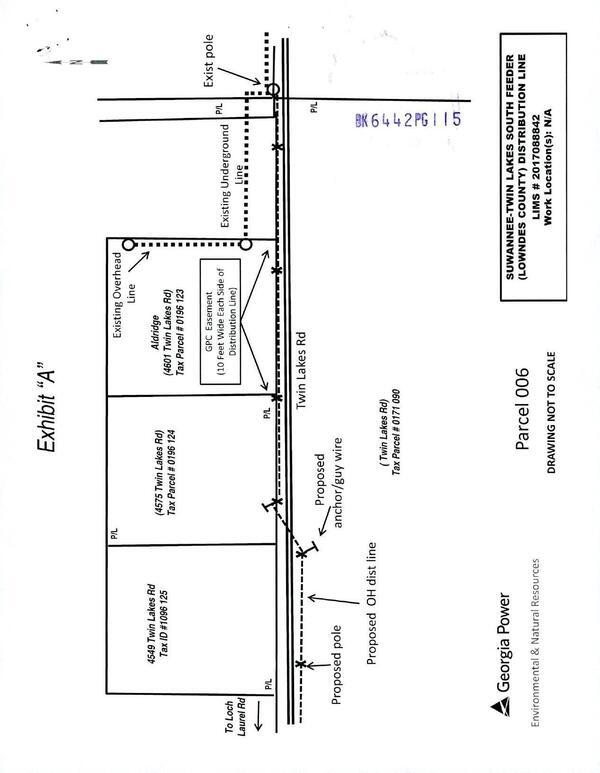Map: power line RoW along Twin Lakes Road through Aldridge property