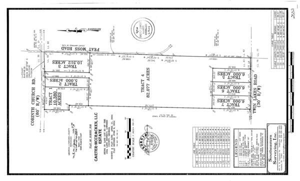 Map: power line easement, Peat Moss Road, Carter-McCracken LLC Estate