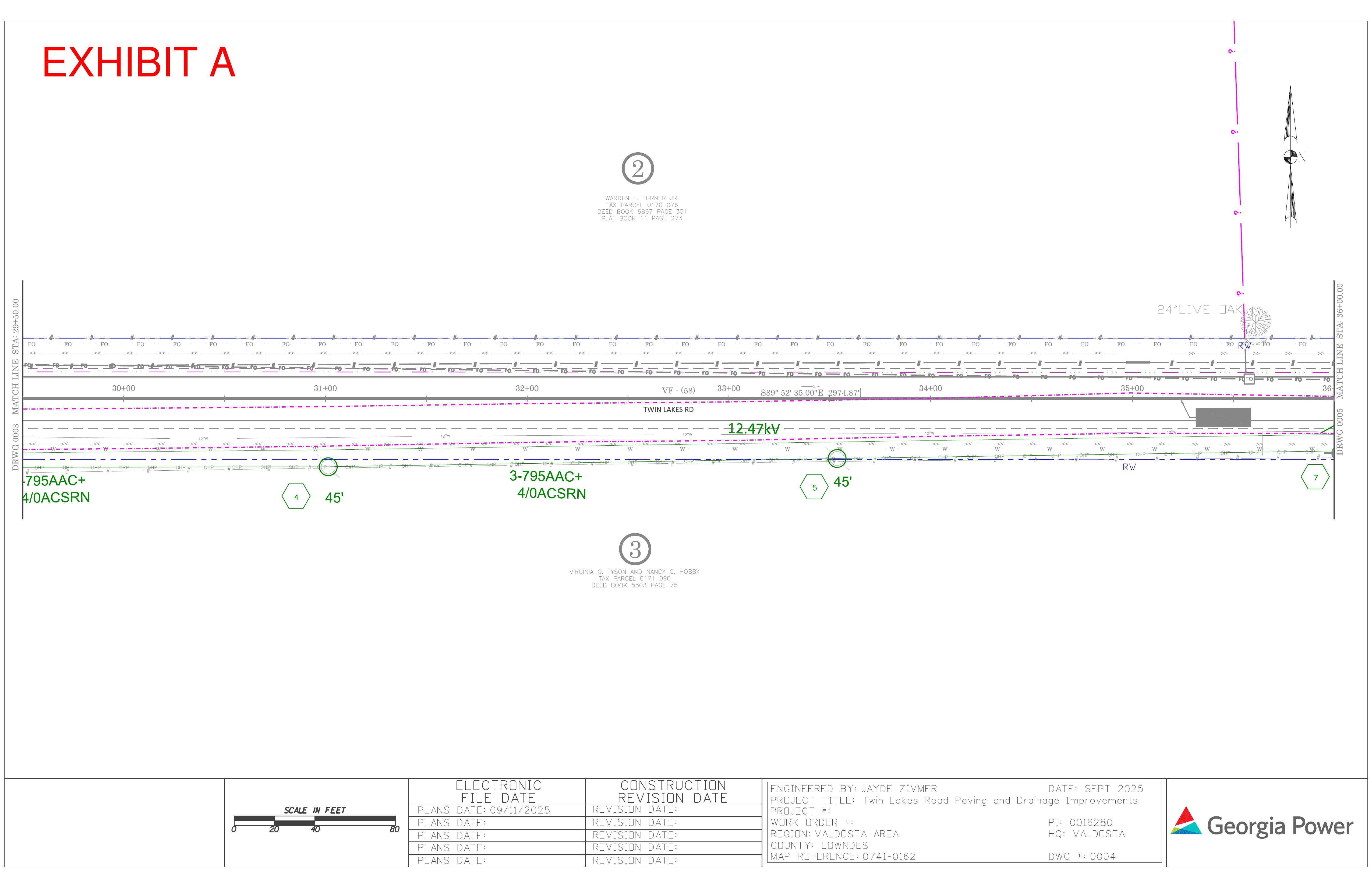Map: Engineering for power line easement, Twin Lakes Road (4 of 14)