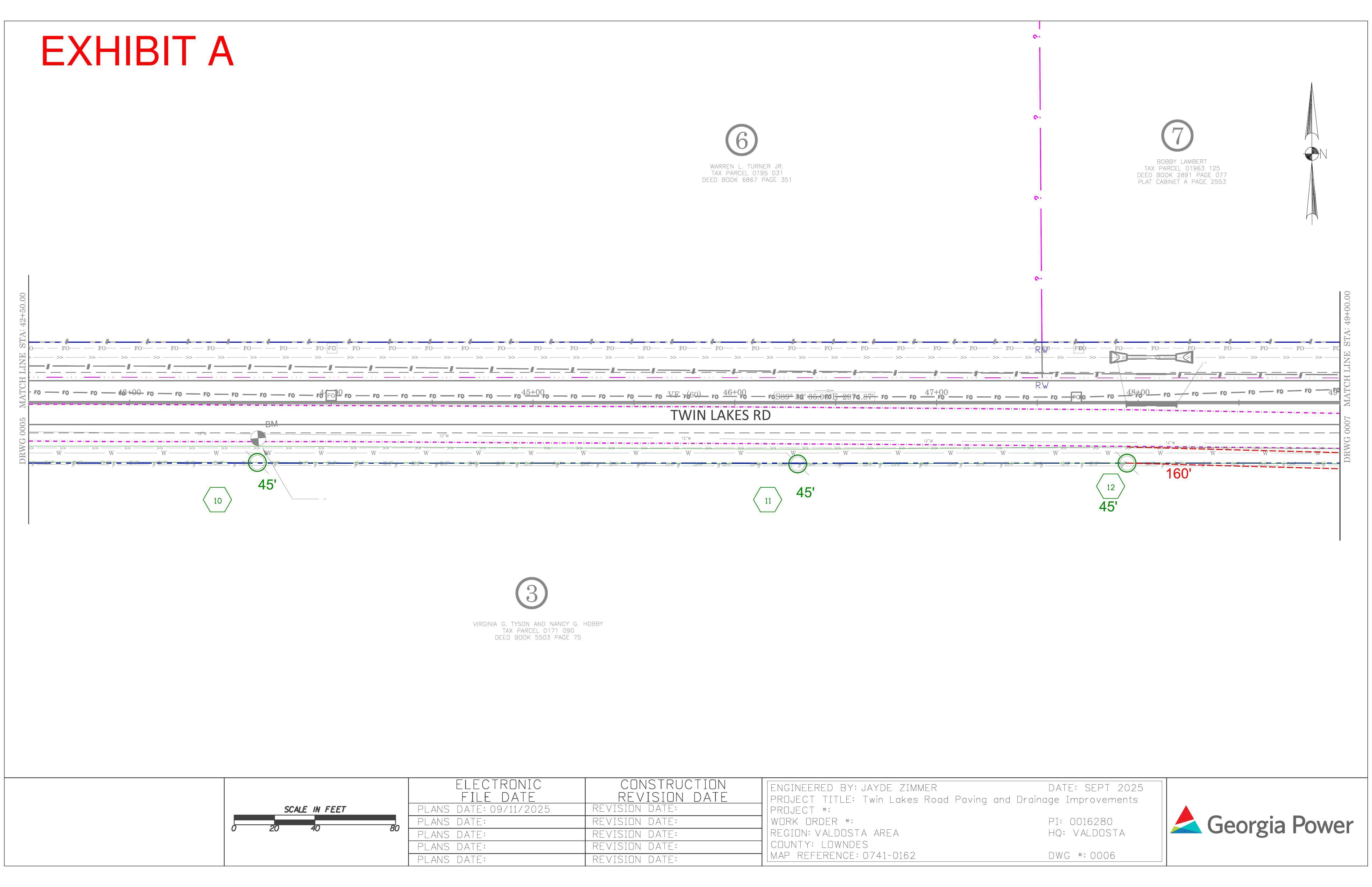 Map: Engineering for power line easement, Twin Lakes Road (6 of 14)
