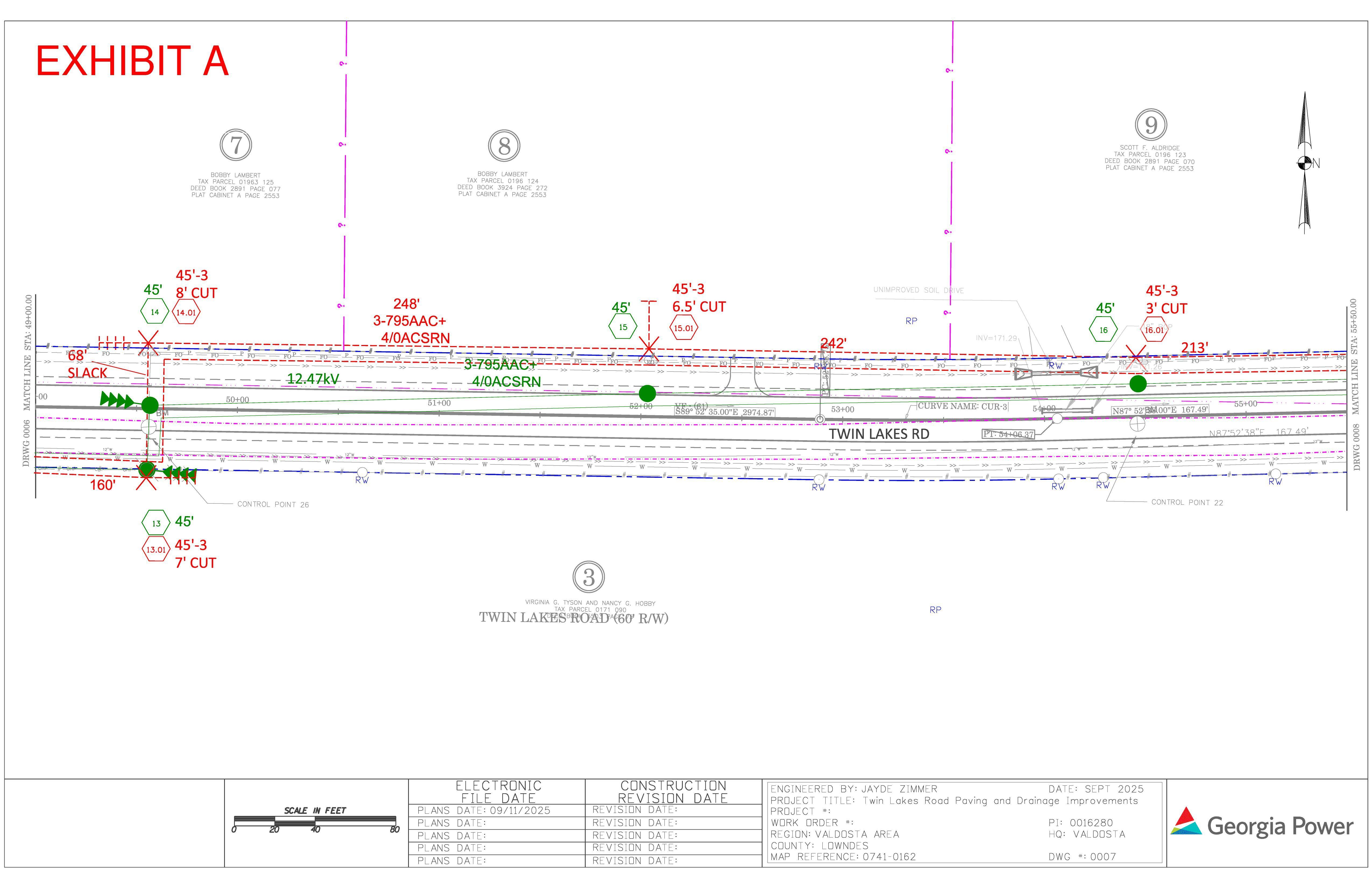 Map: Engineering for power line easement, Twin Lakes Road (7 of 14)
