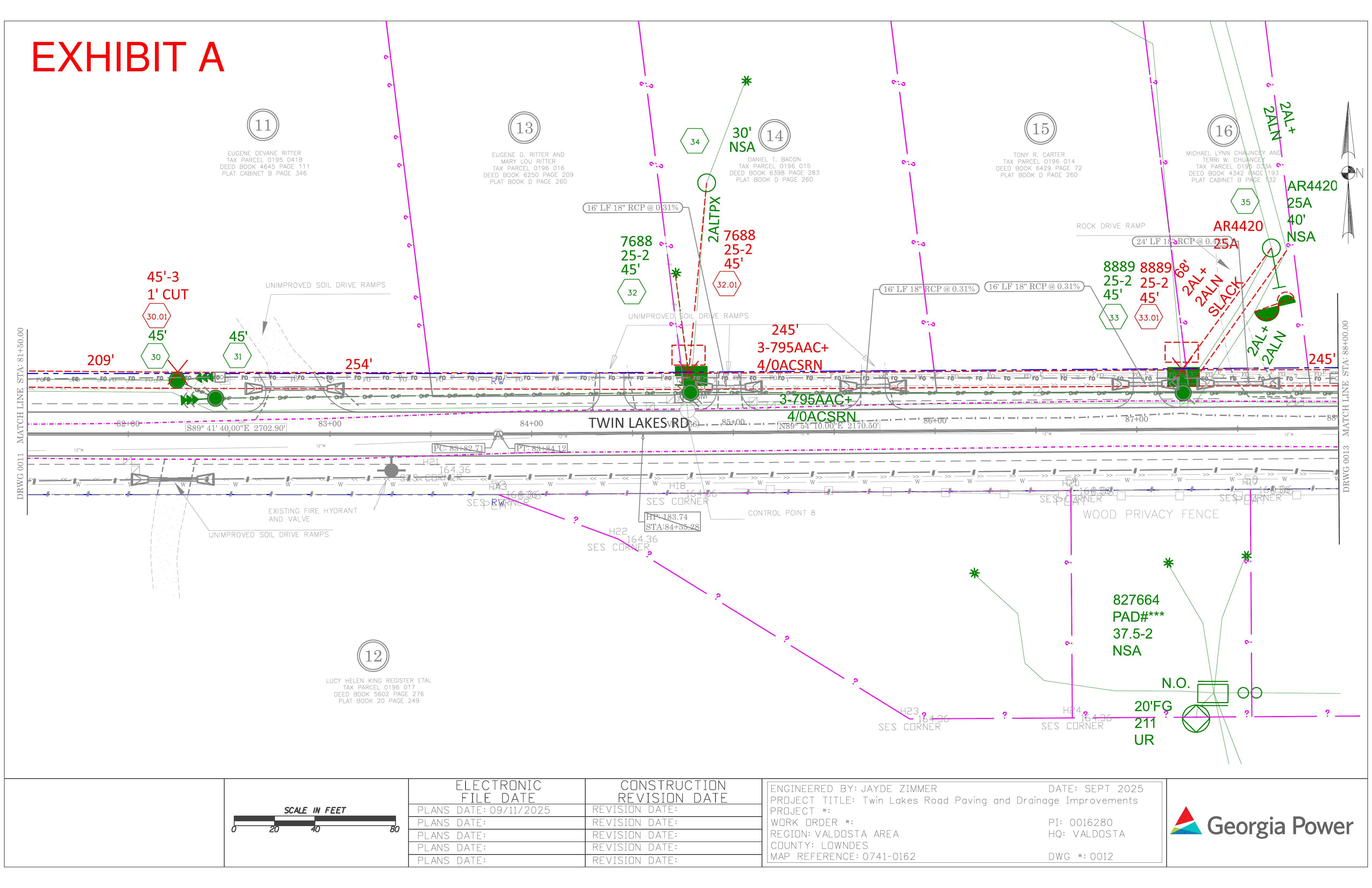 Map: Engineering for power line easement, Twin Lakes Road (12 of 14)