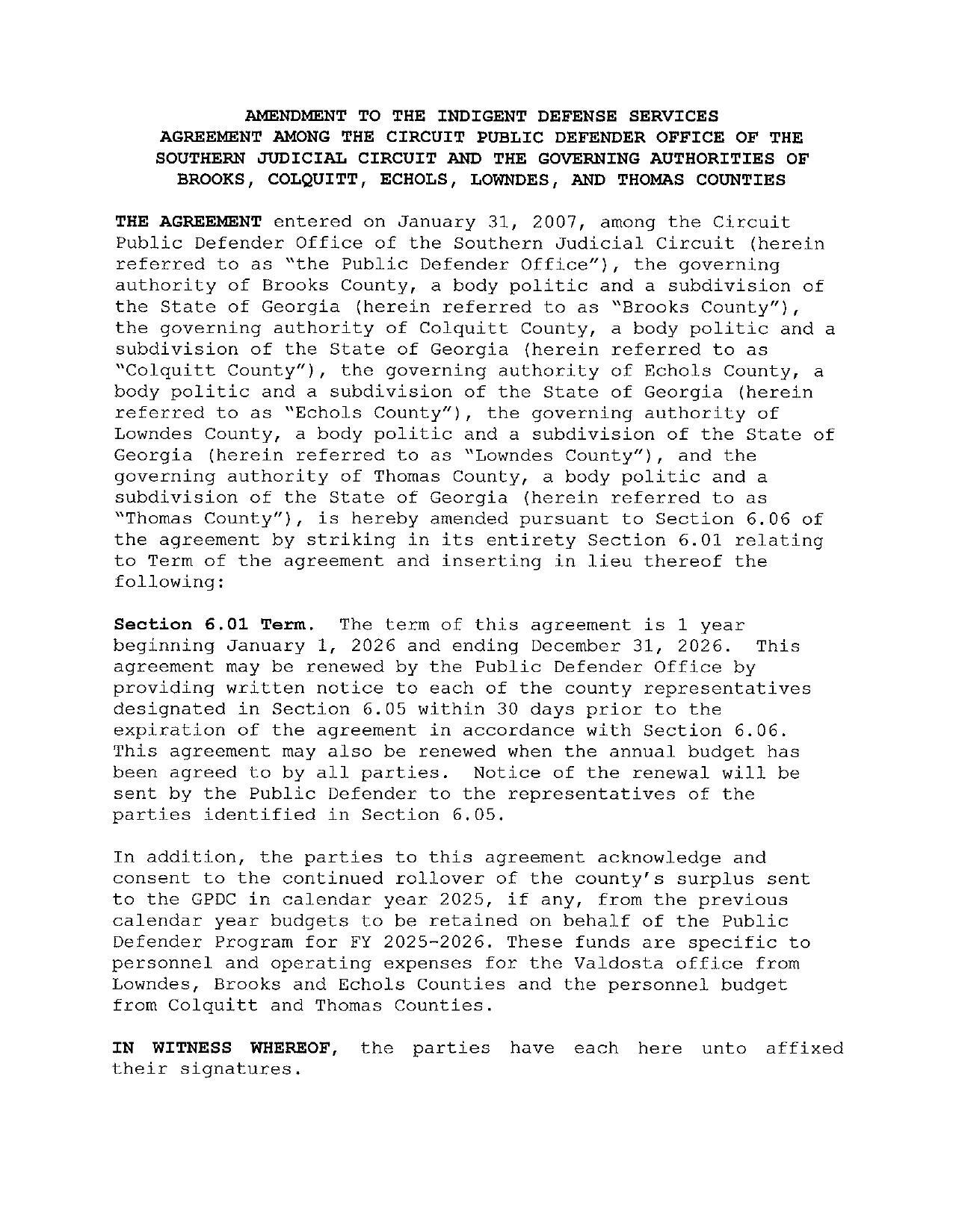 providing written notice to each of the county representatives