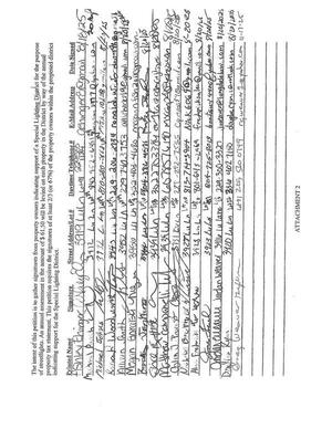 [Petition Signatories for Special Lighting District]