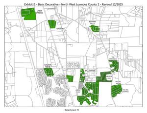 [Map: Exhibit B - Basic Decorative - North West Lowndes County 2 - Revised 12/2025]