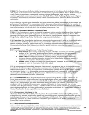 [the limitations of Section 5.3.3.1. Informational submittals upon which the Owner is not expected to take responsive]