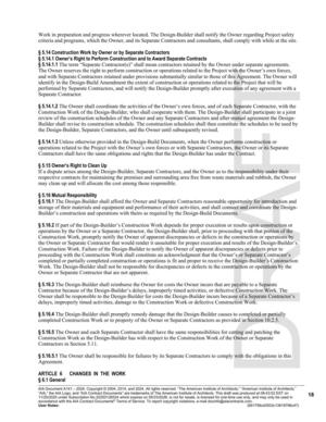 [§ 5.16.1 The Design-Builder shall afford the Owner and Separate Contractors reasonable opportunity for introduction and]