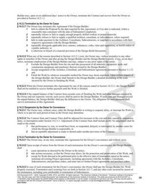 [Builder may, upon seven additional days’ notice to the Owner, terminate the Contract and recover from the Owner as]