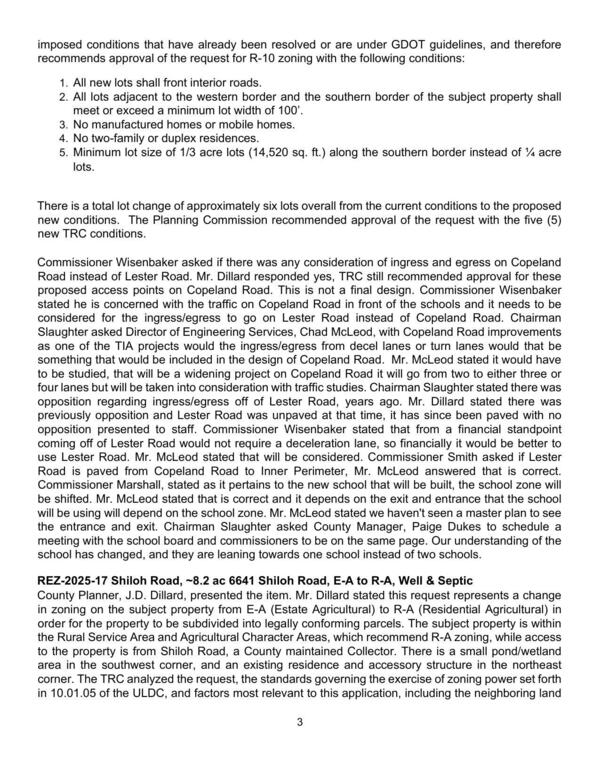 Commissioner Marshall, stated as it pertains to the new school that will be built, the school zone will