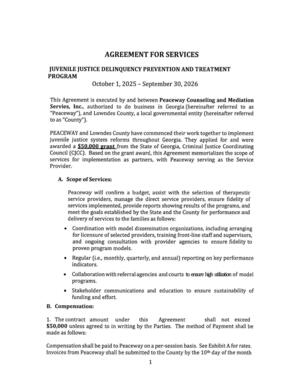 [This Agreement is executed by and between Peaceway Counseling and Mediation]