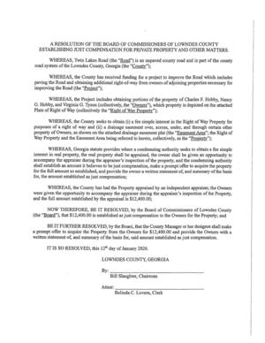 [A RESOLUTION OF THE BOARD OF COMMISSIONERS OF LOWNDES COUNTY]