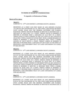 [ANNEX 1 TO ORDER OF BOARD OF COMMISSIONERS: RIGHT OF Way AREAS]