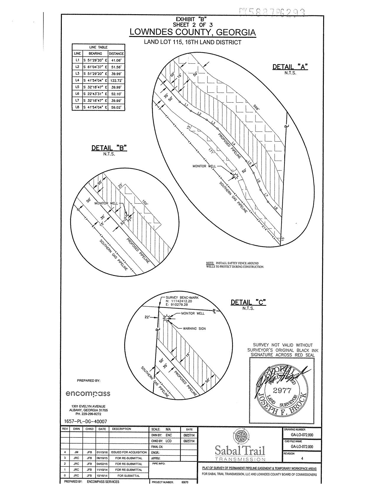 Detail maps with monitor wells and SONAT pipeline, 2014-08-27