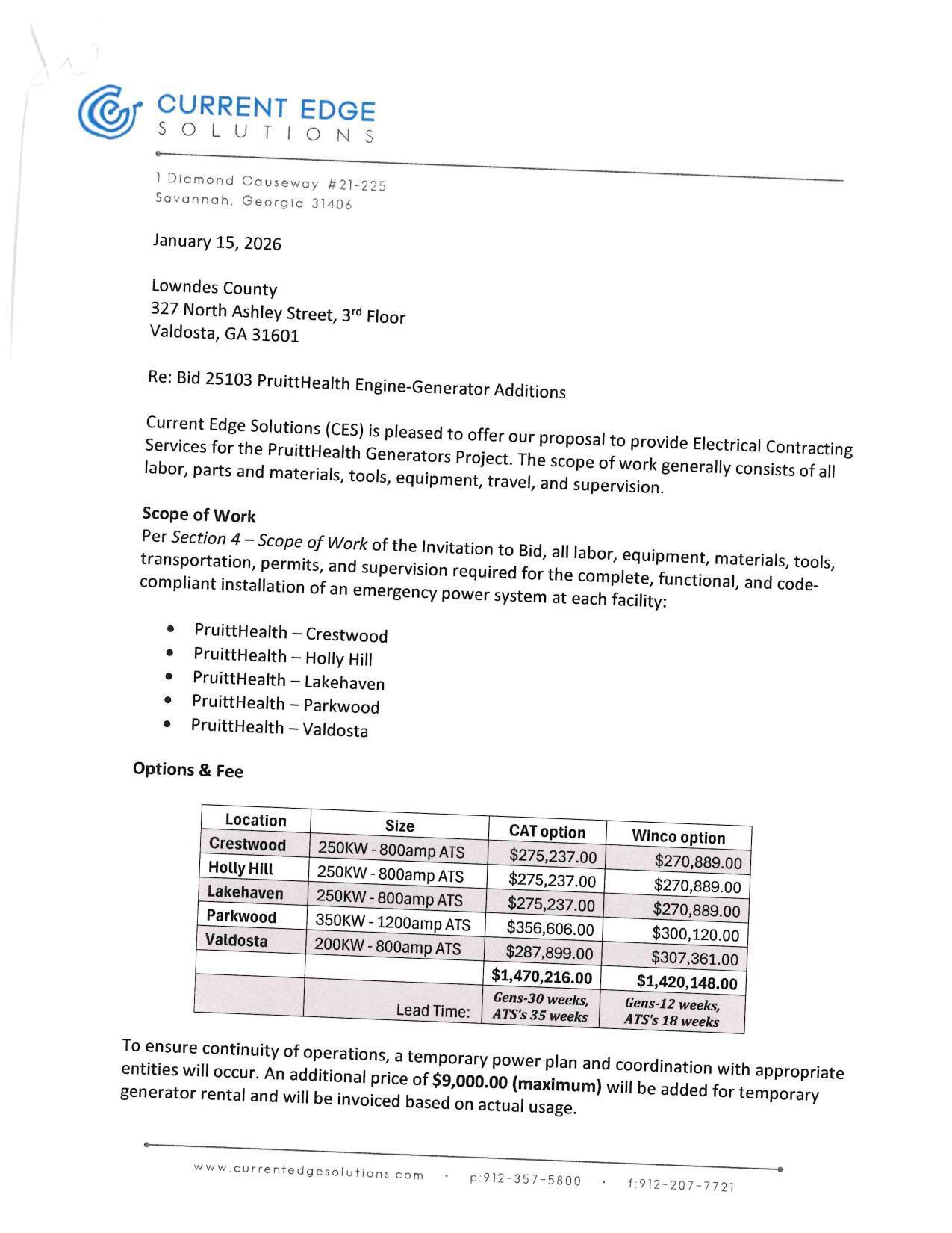Current Edge Solutions Bid