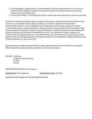 [GLPC recommended approval 4:3 with the seven staff-recommended conditions.]