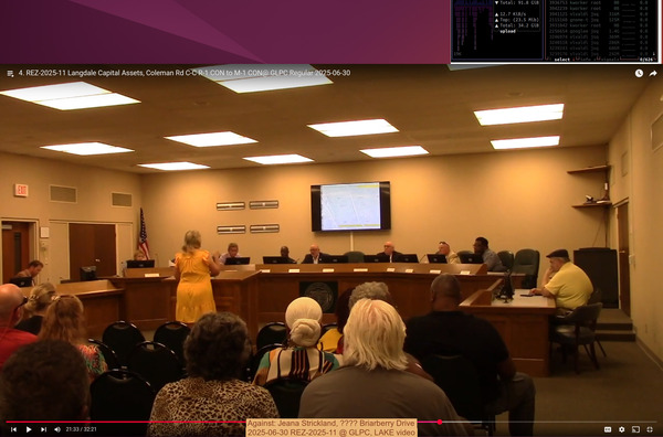 [Against: Jeana Strickland, ???? Briarberry Drive, 2025-06-30 REZ-2025-11 @ GLPC, LAKE video]