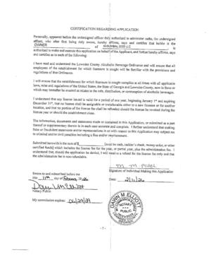 [CERTIFICATION REGARDING APPLICATION]