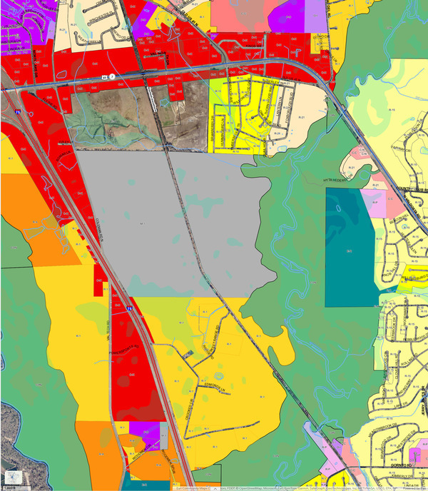 [Map: M-1 Zoning, 2026-03-26 --VALORGIS]